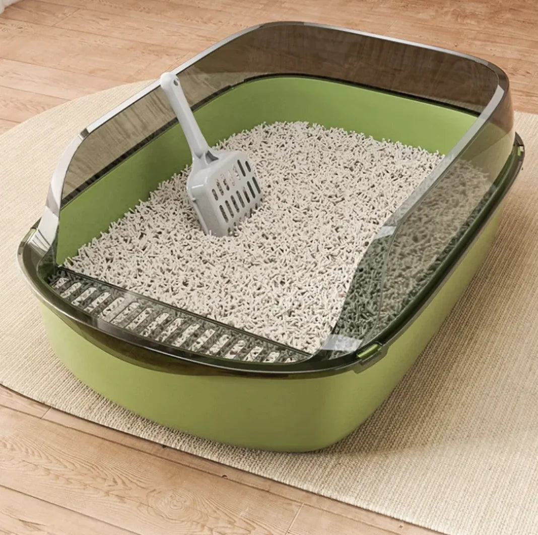 Semi-Closed Splash-Proof Cat Litter Box