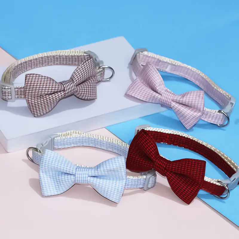 Adjustable Bow Cat Collar for Pets